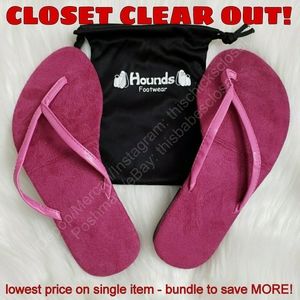 ❤️NEW Hounds Footwear Pink Travel-Friendly Bendable Flip Flops, 7/8